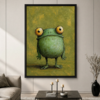 Chubby Frog Oil Painting Canvas Art