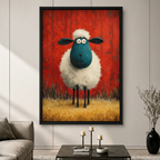 Whimsical Sheep Farmhouse Funny Canvas Art