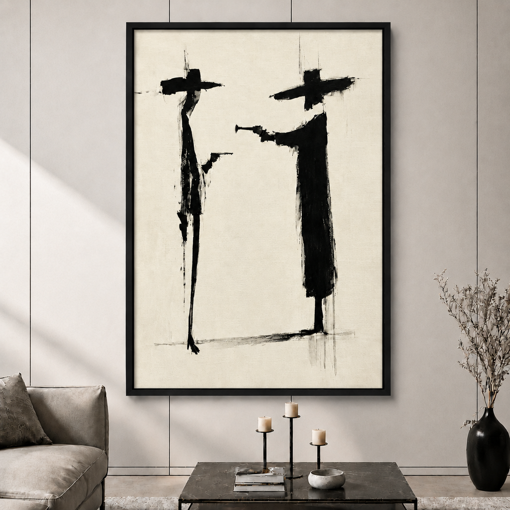 Jazz Duo Abstract Minimalist Canvas Art