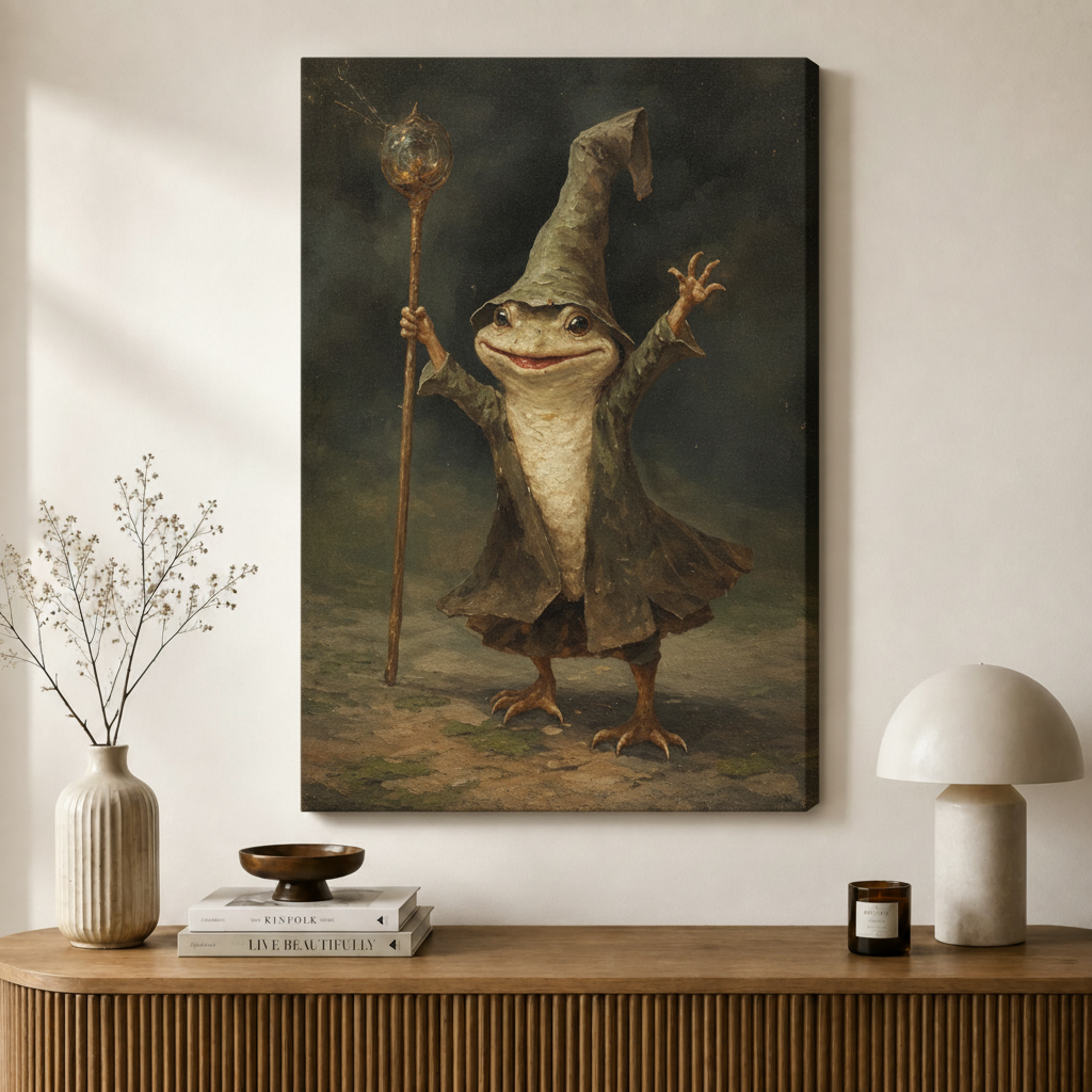 Wizard Frog Canvas Wall Art