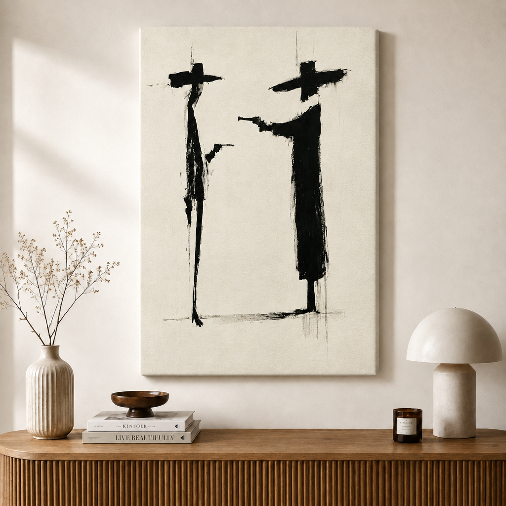 Jazz Duo Abstract Minimalist Canvas Art