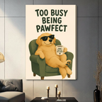 Pawfect Golden Retriever Funny Poster Canvas Art w6616