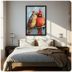 Cardinal Couple Oil Painting Canvas Wall Art