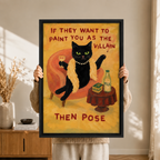 Villain Pose Black Cat Canvas Art