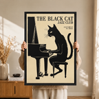 Jazz Cat Piano Vintage Poster Canvas Art