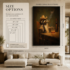 Raccoon Cowboy Whiskey Bar Canvas Wall Art