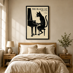 Jazz Cat Piano Vintage Poster Canvas Art
