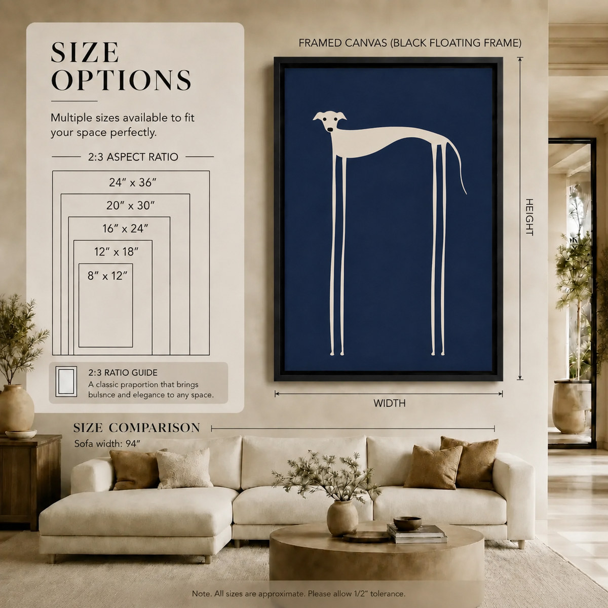 Modern Abstract Long Leg Dog Canvas Art