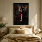 Red Witch Candlelit Gothic Glamour Canvas Wall Art