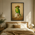 Sombrero Parrot Toilet Paper Funny Canvas Art