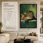 Poolside Gator Cocktail Funny Canvas Wall Art