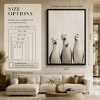 Four Curious Seagulls Whimsical Portrait Canvas Art