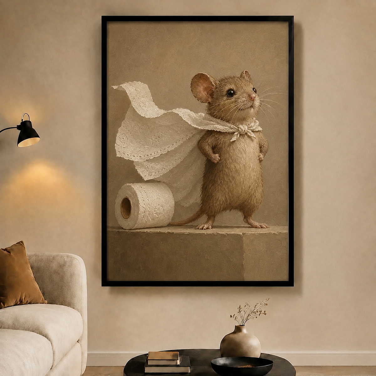 Superhero Mouse Toilet Paper Cape Canvas