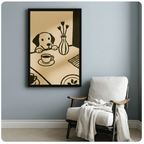 Labrador Peeking Table Minimalist Canvas Wall Art