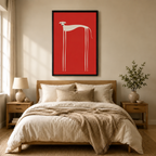 Bold Red Abstract Long Leg Dog Canvas Art