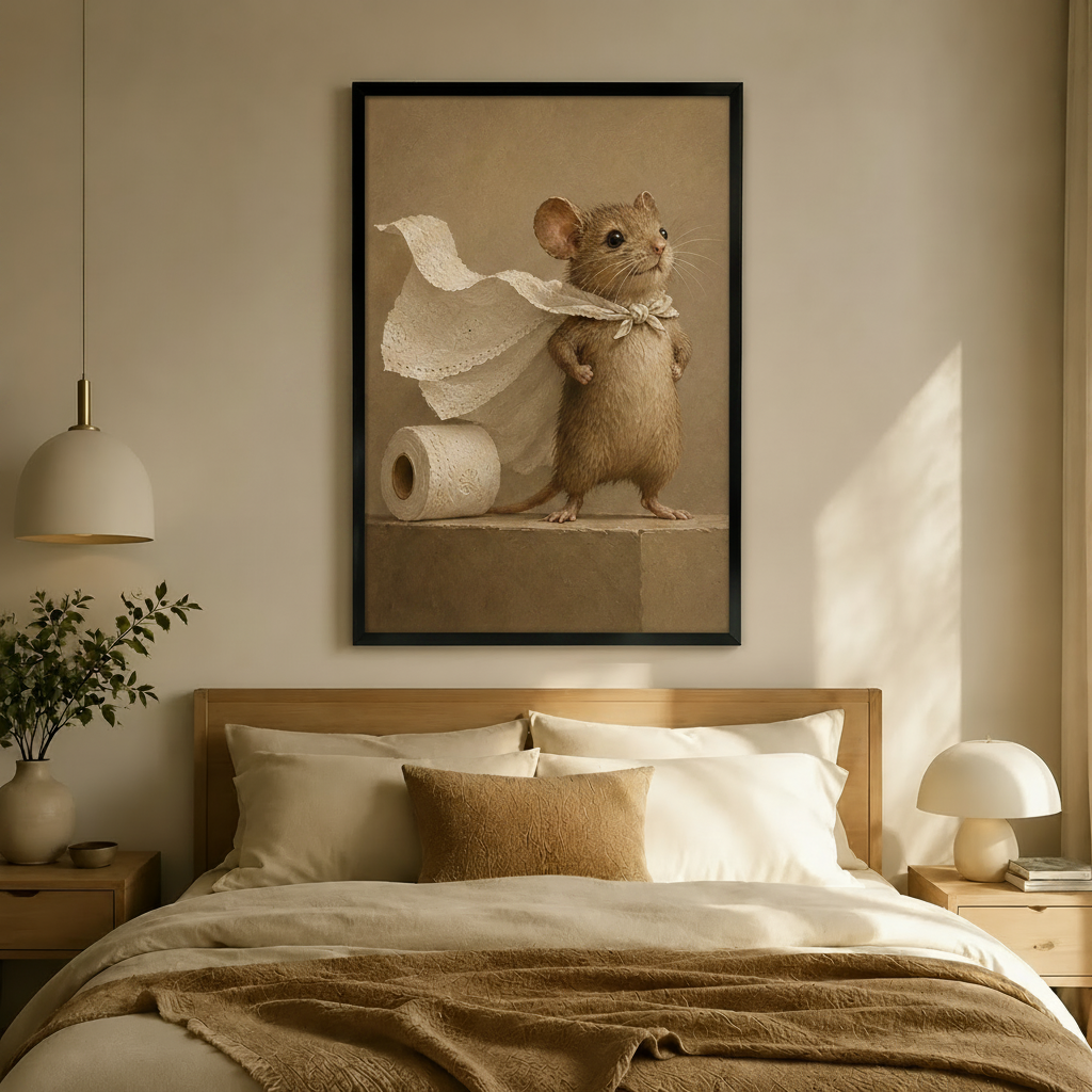 Superhero Mouse Toilet Paper Cape Canvas