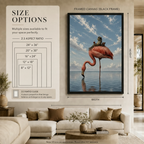 Frog Riding Flamingo Surreal Whimsical Canvas Art