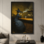 Witch at the Bar Dark Academia Canvas Wall Art
