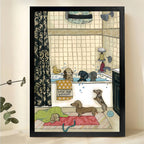 Dachshunds Bathroom Wall Art - Funny Wash Your Wieners Print|W1307