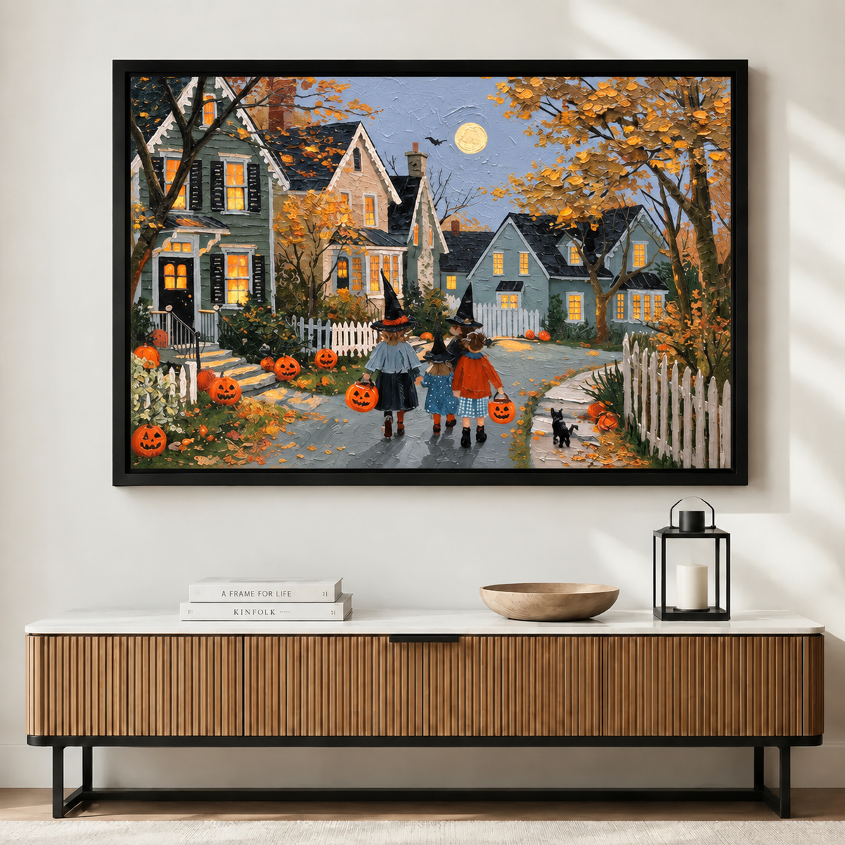 Halloween Trick-or-Treat Impressionist Canvas Art