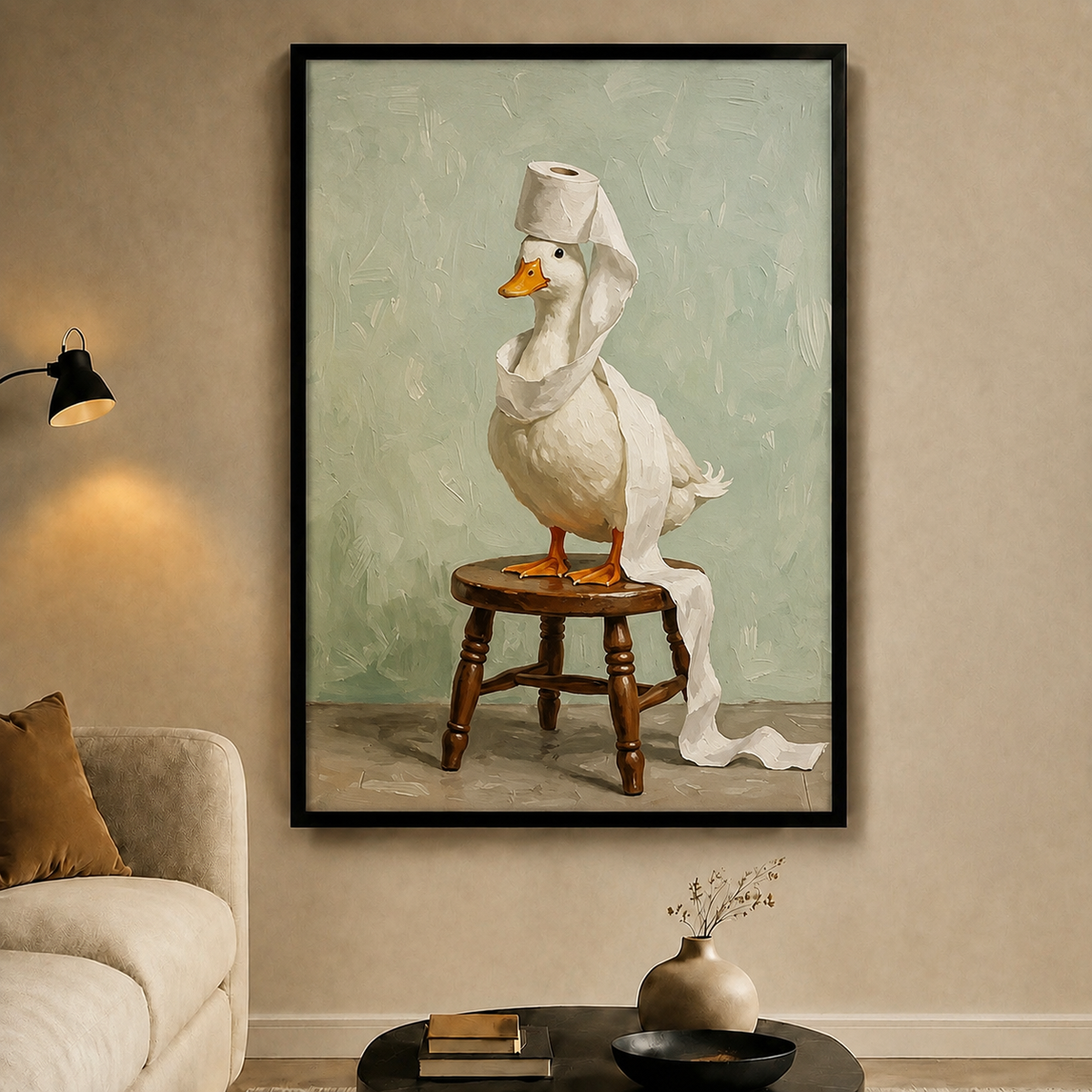 Regal Goose Toilet Paper Crown Canvas Art