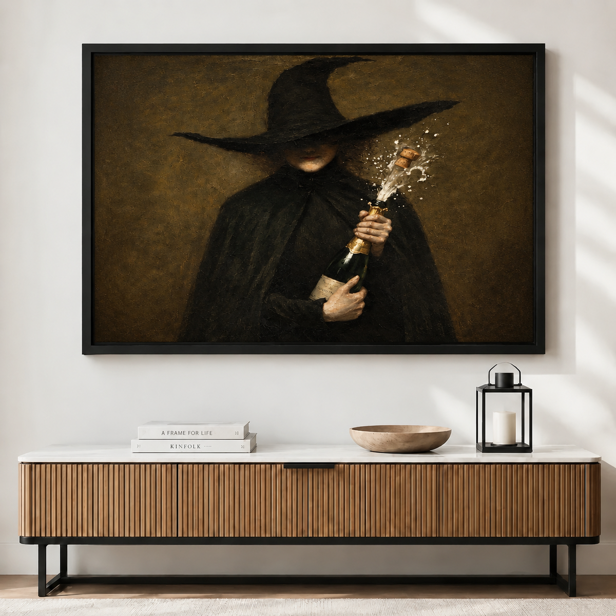 Dark Witch Champagne Gothic Canvas Print