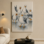 Seagull Squad Chaotic Funny Canvas Wall Art
