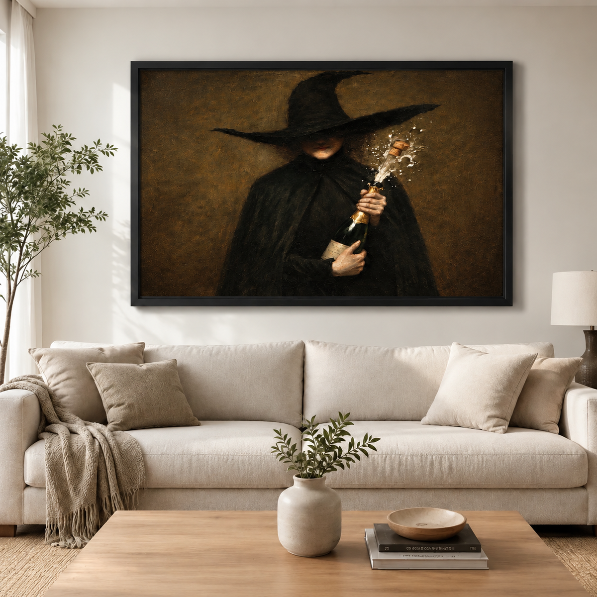 Dark Witch Champagne Gothic Canvas Print
