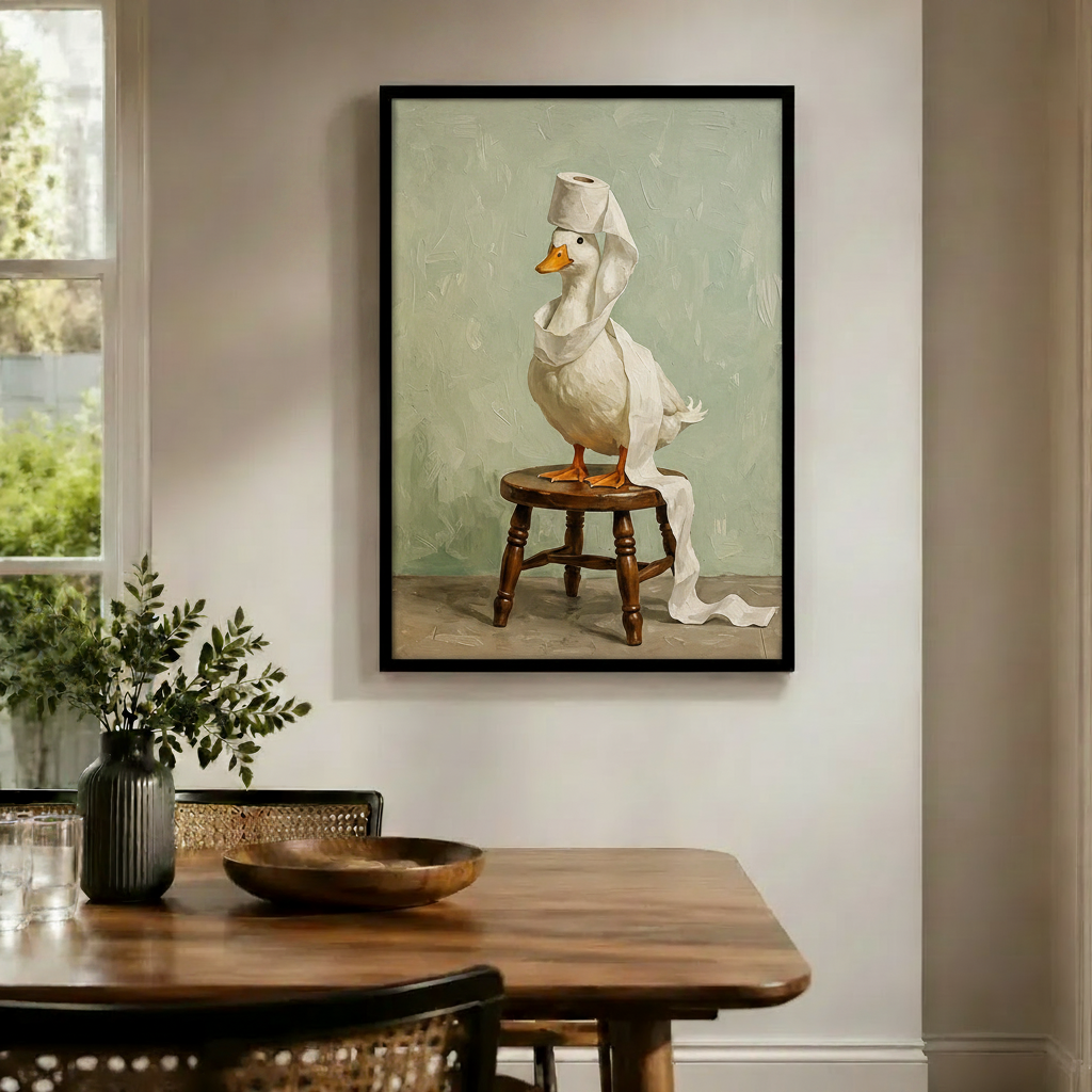 Regal Goose Toilet Paper Crown Canvas Art