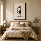 Abstract Dog Wine Glass Minimalist Canvas Art