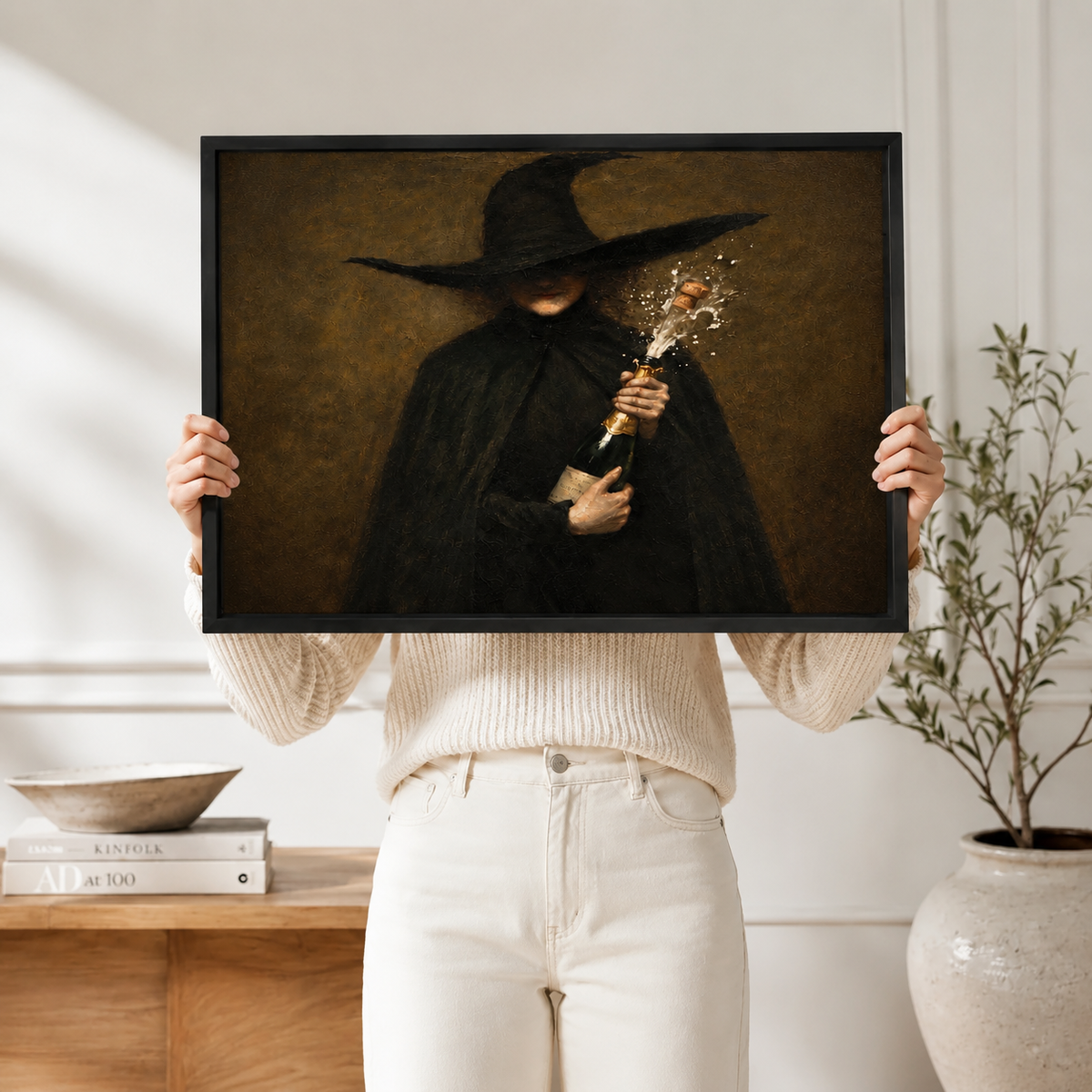 Dark Witch Champagne Gothic Canvas Print