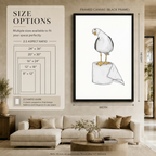 Seagull on Toilet Paper Funny Bathroom Canvas Art