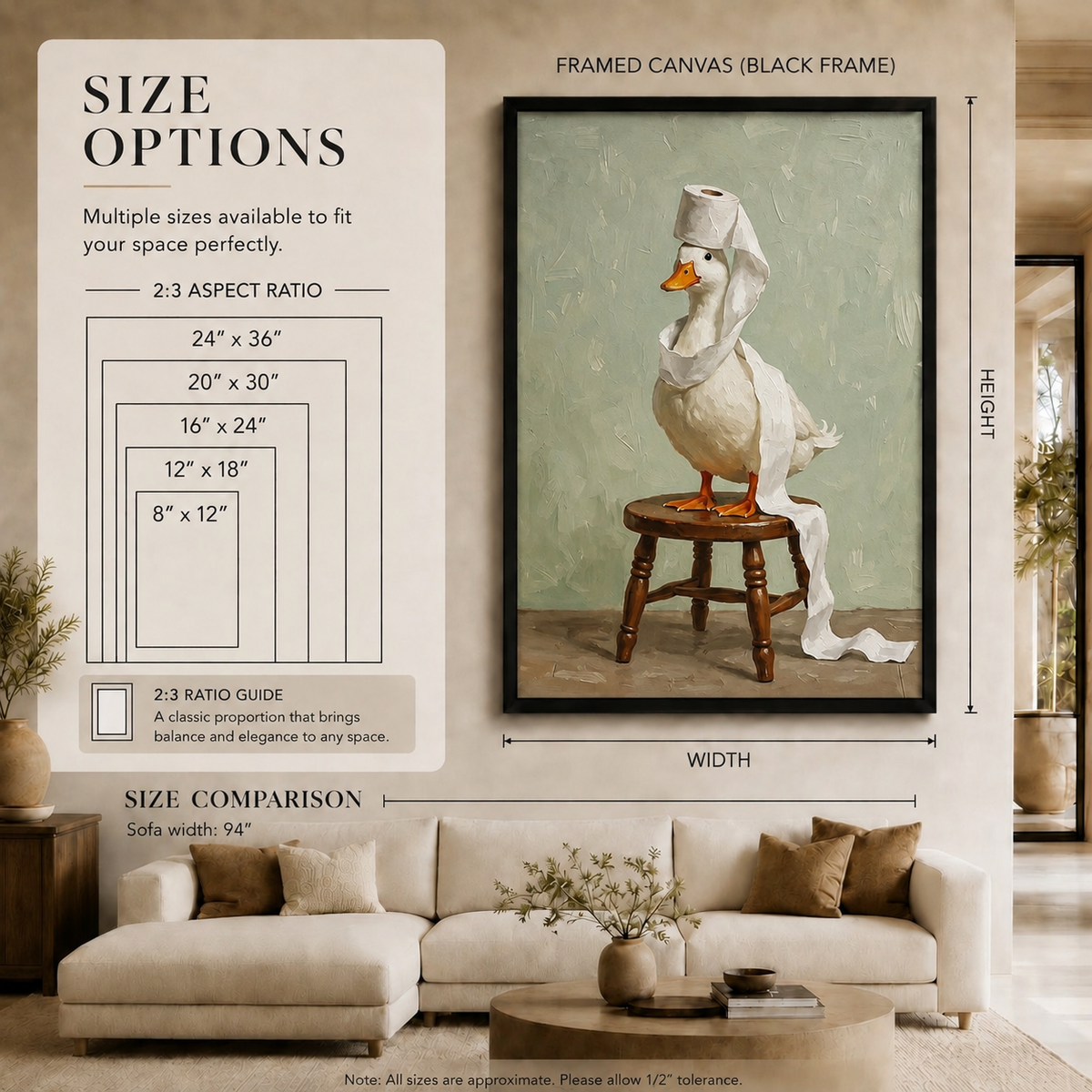 Regal Goose Toilet Paper Crown Canvas Art