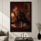 Jazz Cat Gentleman Dark Gothic Canvas Art