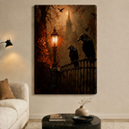 Gothic Ravens Iron Gate Castle Canvas Wall Art
