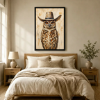 Cowboy Owl Canvas Wall Art