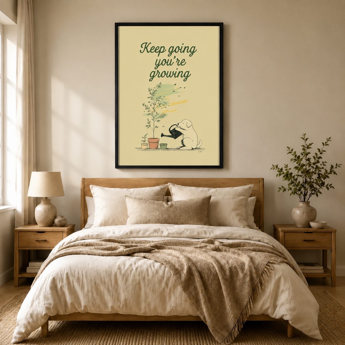 Inspirational Dog Keep Growing Canvas Wall Art