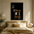 Cigar and Whiskey Dark Luxury Canvas Art