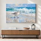Sandpiper Coastal Beach Impressionist Canvas Art