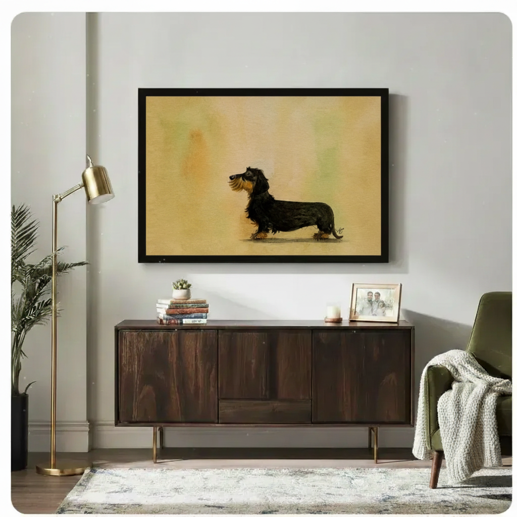 Wirehaired Dachshund Vintage Portrait Canvas Art