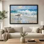 Sandpiper Coastal Beach Impressionist Canvas Art