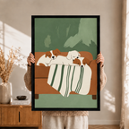 Three Puppies Napping Minimalist Canvas Art