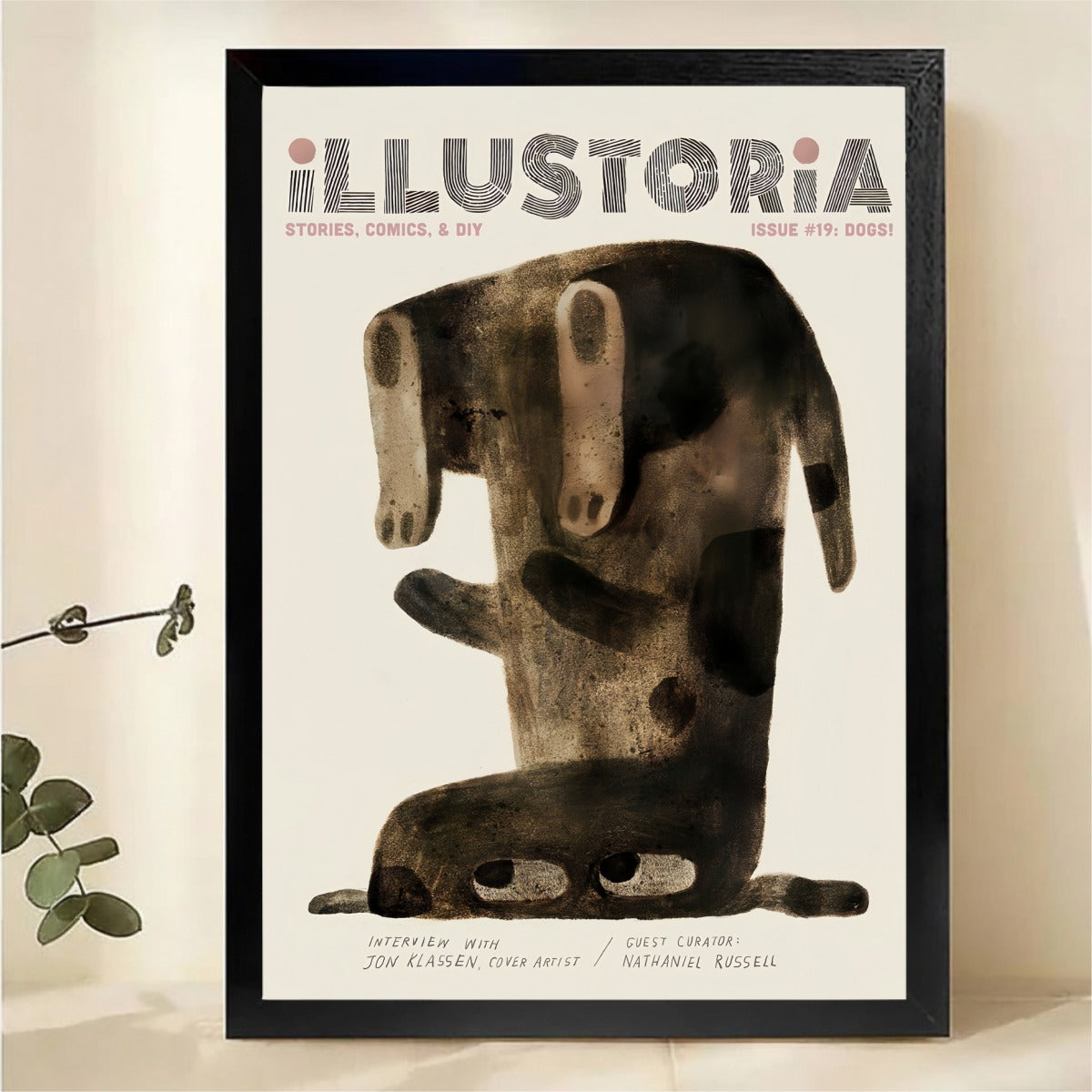 Illustoria Magazine Dogs Issue Wall Art - Vintage Abstract Dachshund Canvas Print|W1378