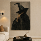 Witch Champagne Moody Portrait Canvas Wall Art