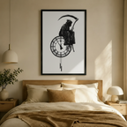 Grim Reaper Clock Dark Philosophy Canvas Wall Art