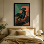 Doberman Lounge Retro Chair Canvas Wall Art