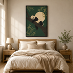 Panda Napping on Moonlit Branch Canvas Art