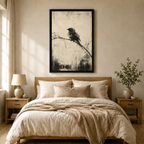 Moody Bird on Bare Branch Canvas Art
