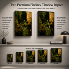 Gothic Raven Lantern Dark Forest Canvas Art