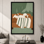 Three Puppies Napping Minimalist Canvas Art